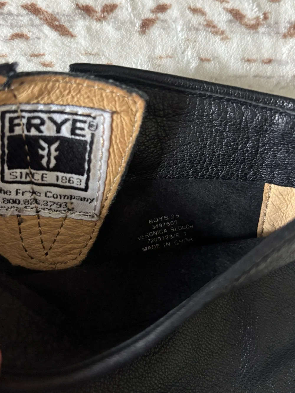 Girls’ Black Leather Mid-Calf Buckle Frye Boots